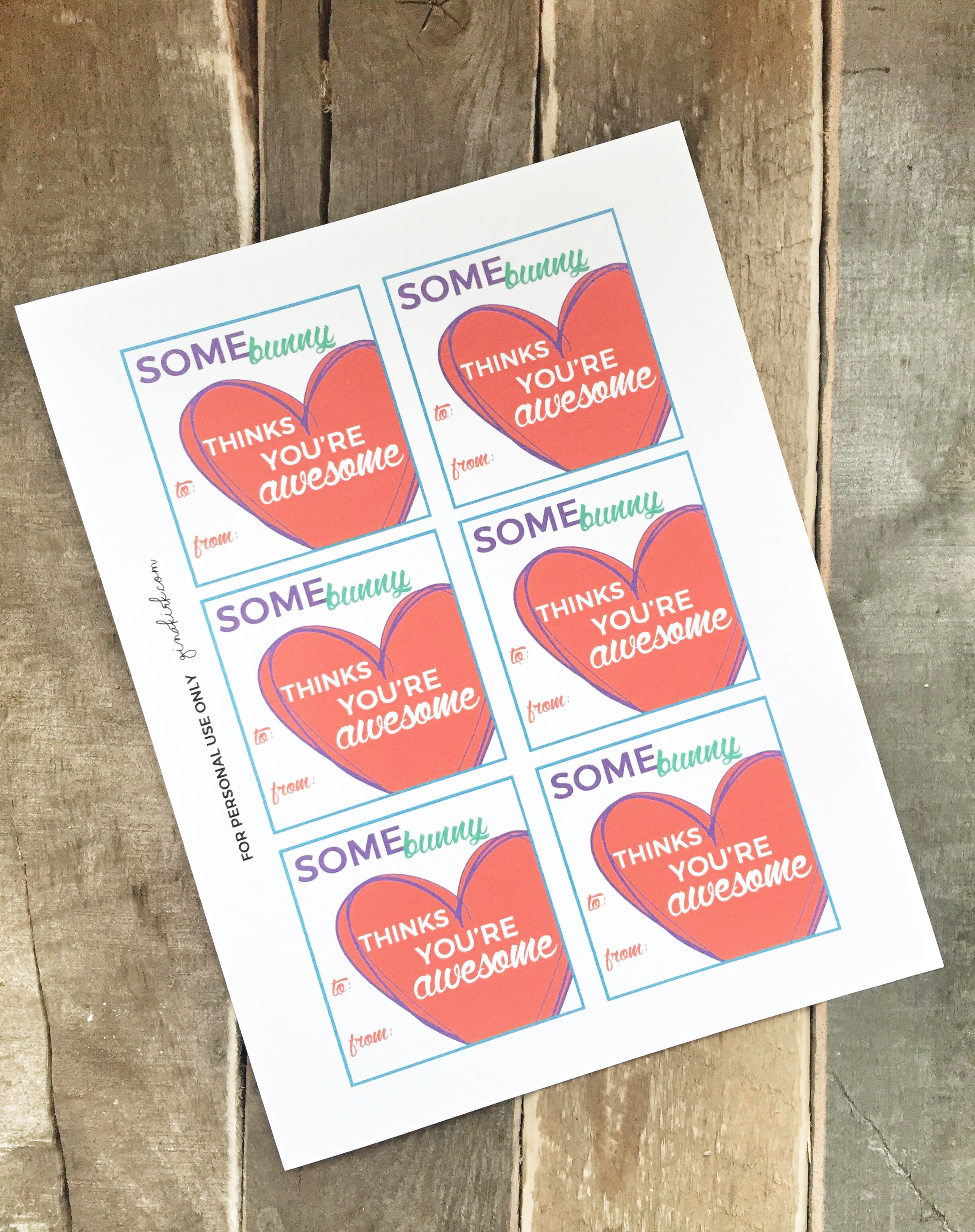 Printable Valentine's Day Treat Tags