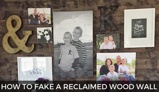How to fake a reclaimed wood accent wall - faux reclaimed wood accent wall - DIY tutorial! GinaKirk.com