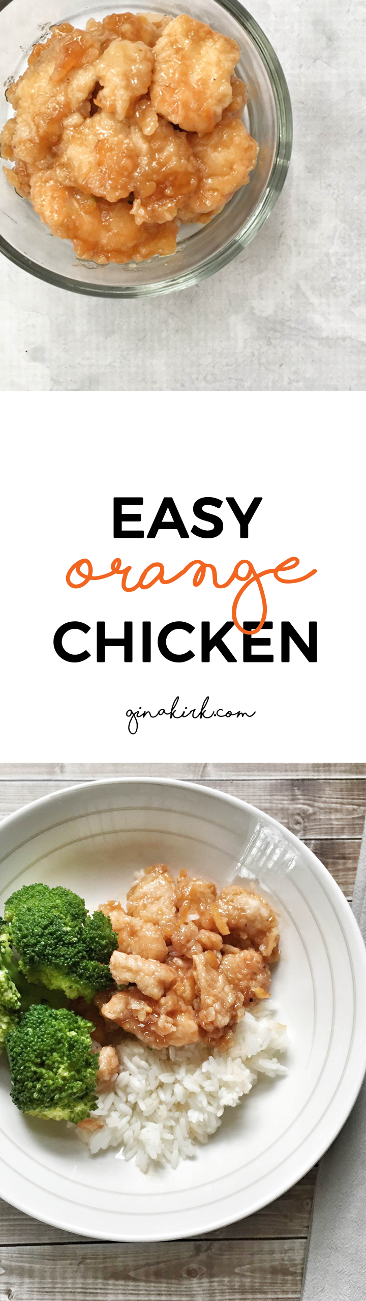 Easy Orange Chicken Recipe GinaKirk.com @ginaekirk