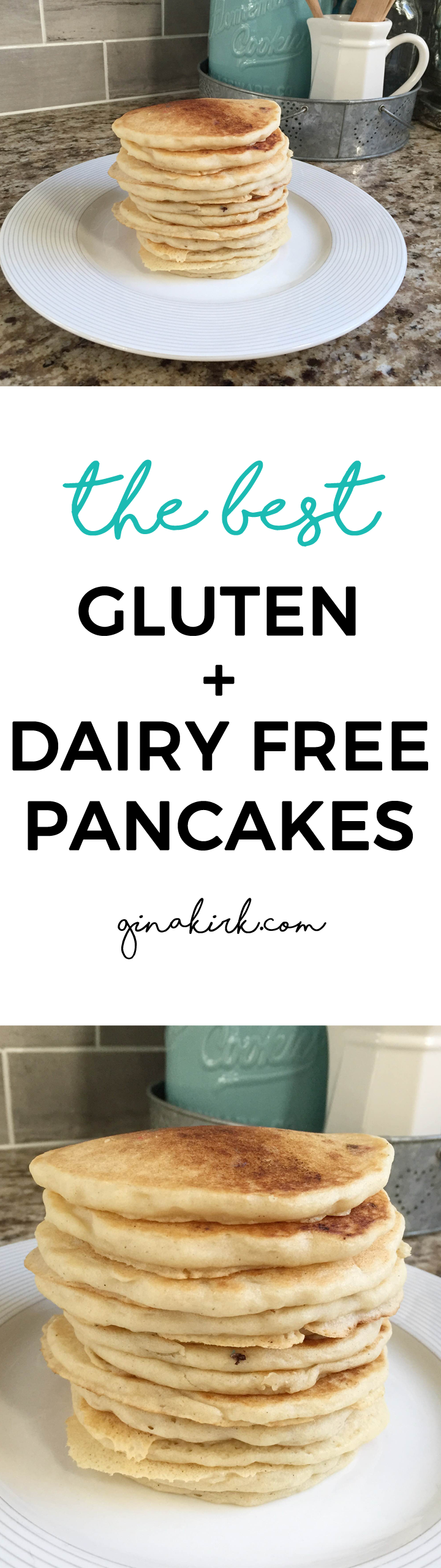 Gluten free, dairy free pancake recipe @ginaekirk GinaKirk.com