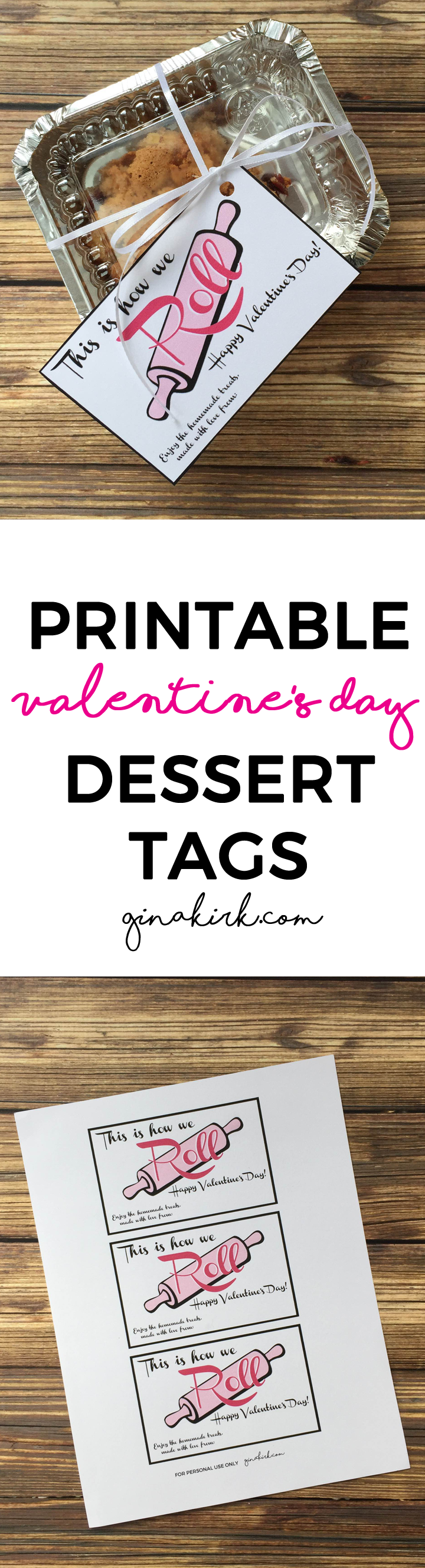 Printable Valentine's Day Dessert Tags @ginaekirk GinaKirk.com