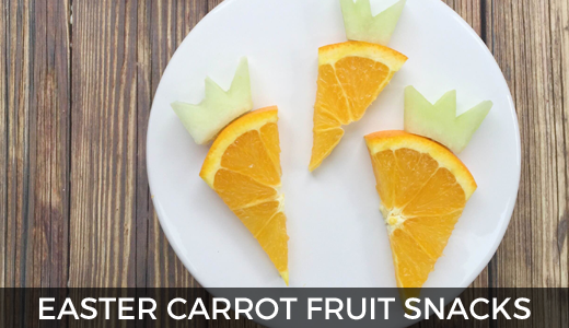 Easter Carrot Fruit Snacks | healthy easter snacks | easter treats | toddler Easter food | GinaKirk.com @ginaekirk