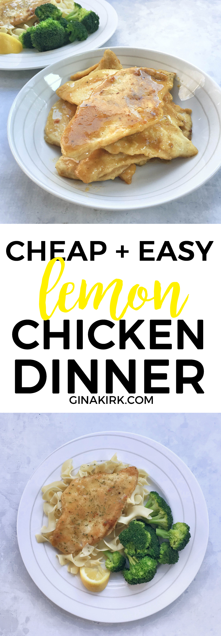 Cheap and easy lemon chicken dinner | chicken picatta | lemon chicken | dairy free gluten free chicken recipe | GinaKirk.com