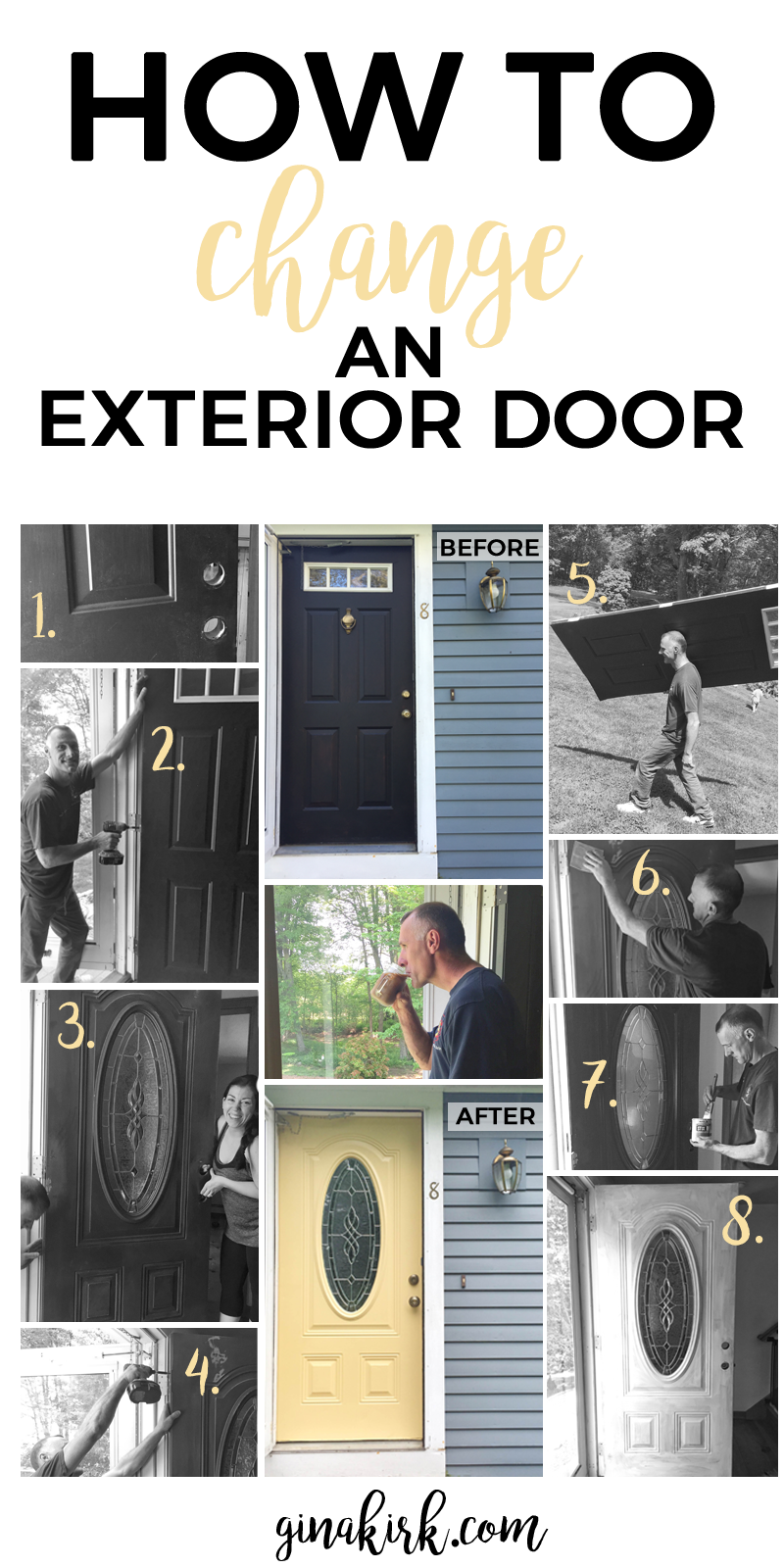 How to change an exterior door | Yellow front door before and after | #SToKCoffee #cbias #ad