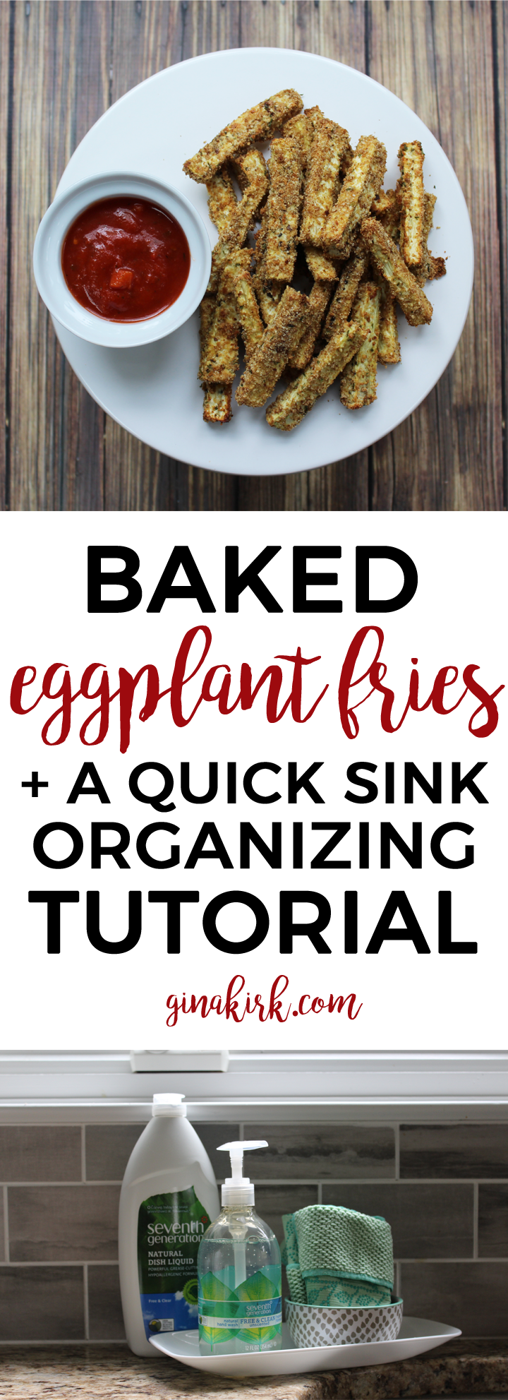 Eggplant fries recipe | How to make baked eggplant fries, a healthy alternative to french fries! Plus a quick sink station makeover with the help of Scotch-Brite scrubbing dish cloths! #collectivebias #scrubdishcloth #ad
