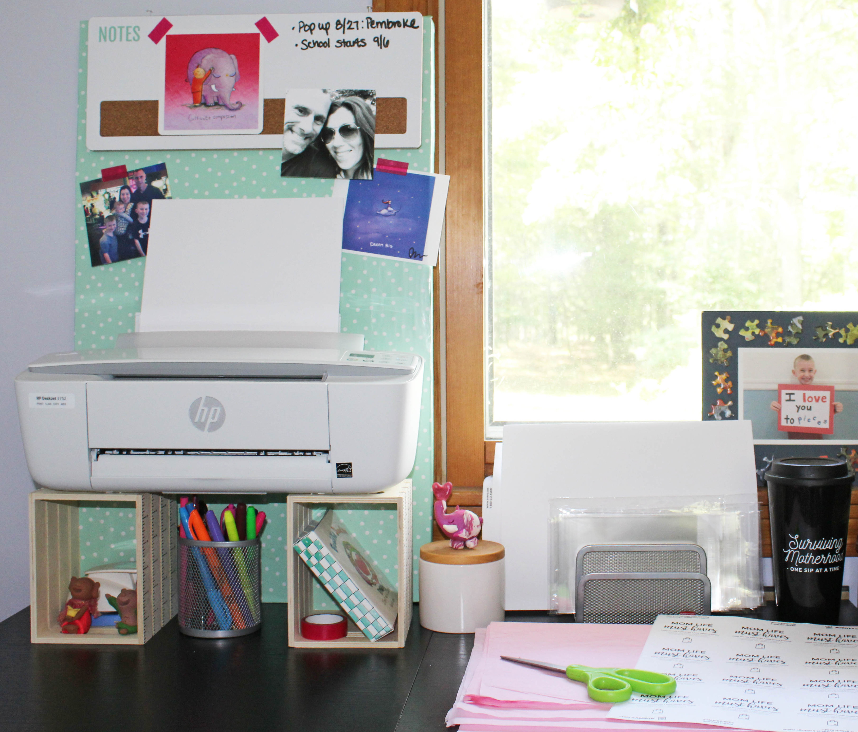 DIY Printer Stand and Bulletin Board under $10! GinaKirk.com