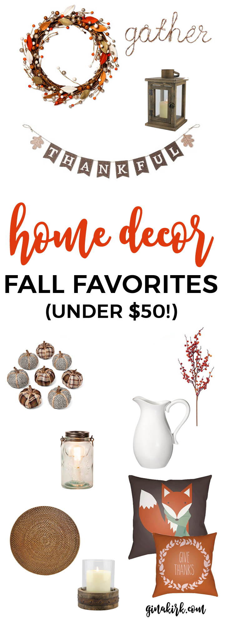 Cozy up with these fall favorite for the home! Home decor fall favorites | Gather and be thankful, home decor fall favorites under $50 (all from Target!) GinaKirk.com @ginaekirk